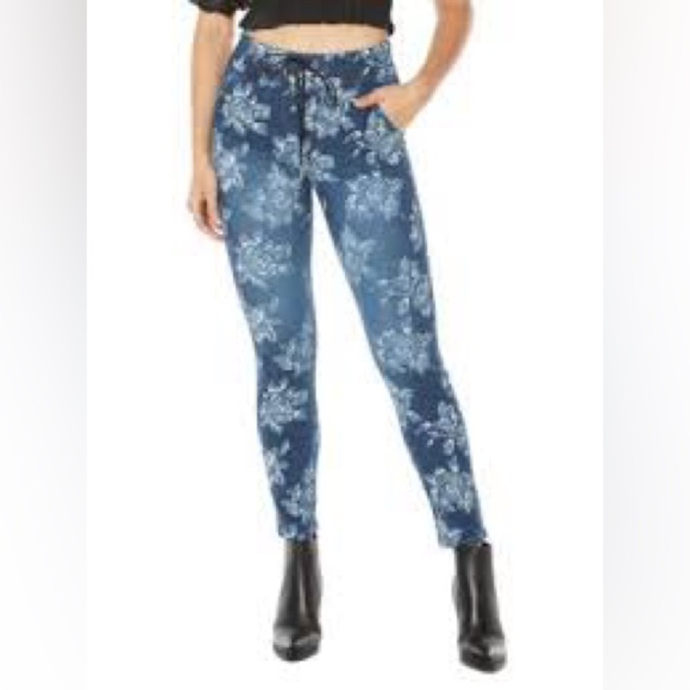 Juicy Couture Blue Floral Skinny Jeans